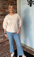 Sand Beige Balloon Sleeve Top