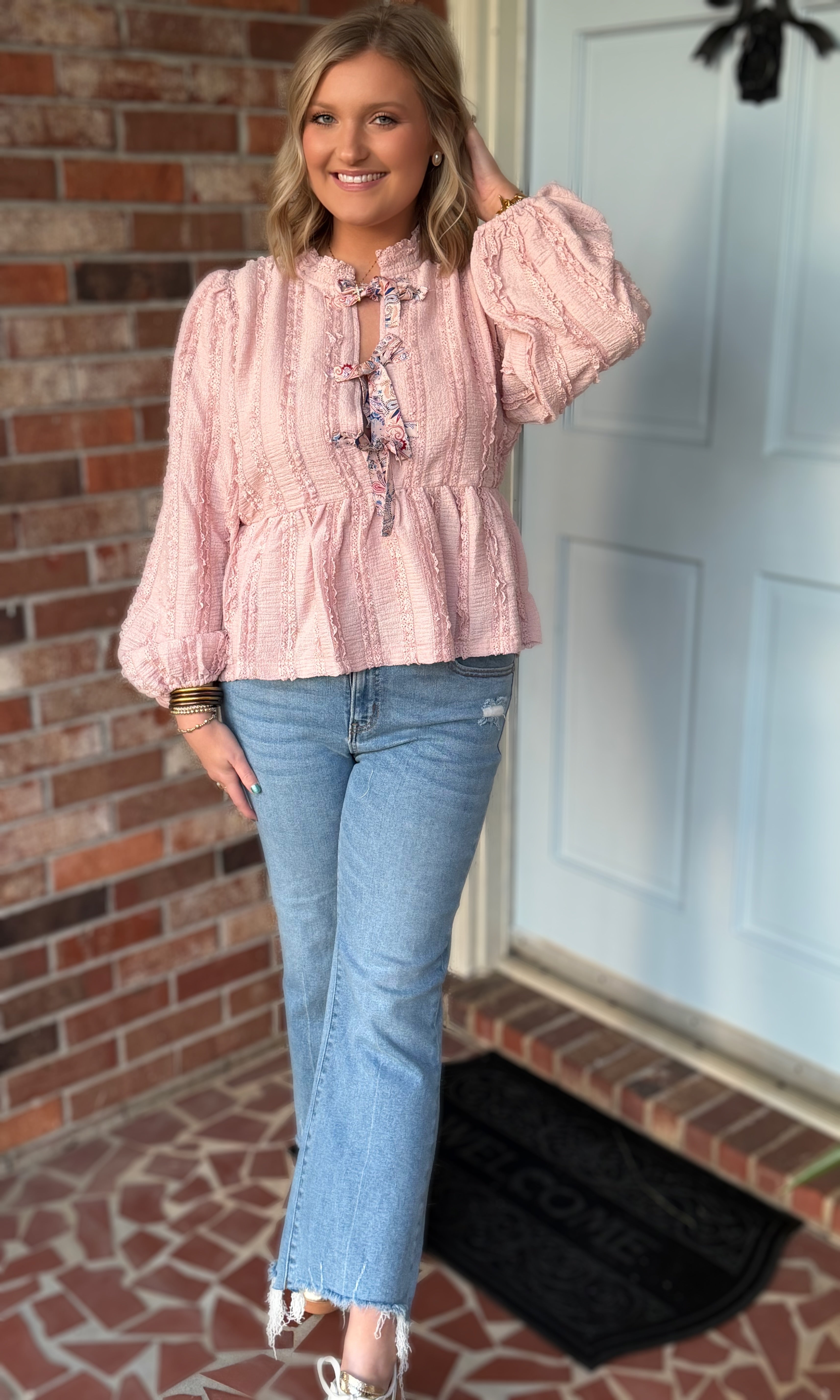 Blush Tie Top