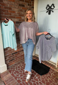 Corded Ribbed Oversized Top