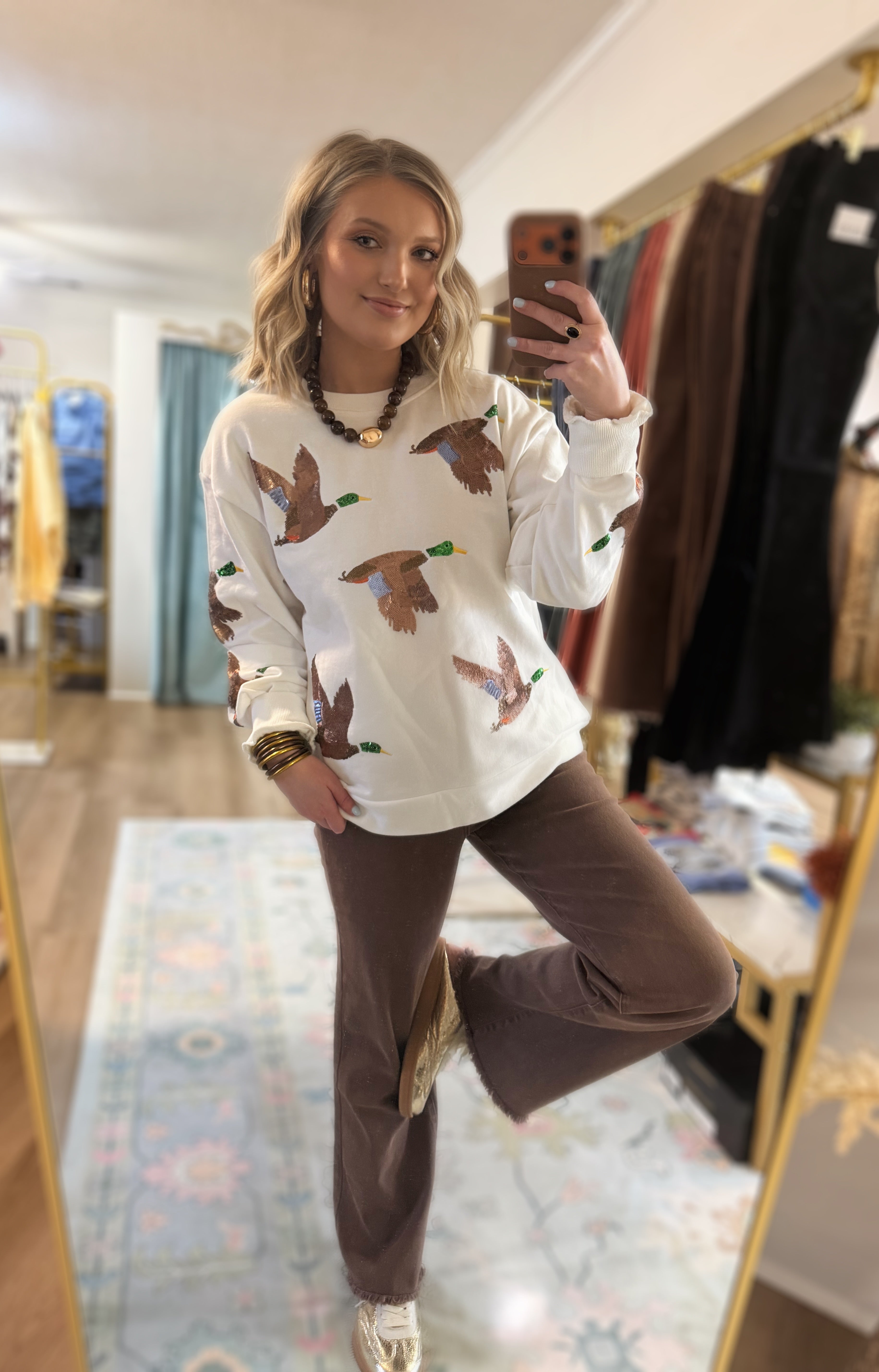 Mallard Sequin Pullover