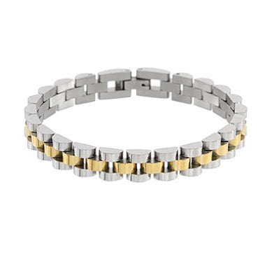 Silver/Gold Watch Band Style Bracelet
