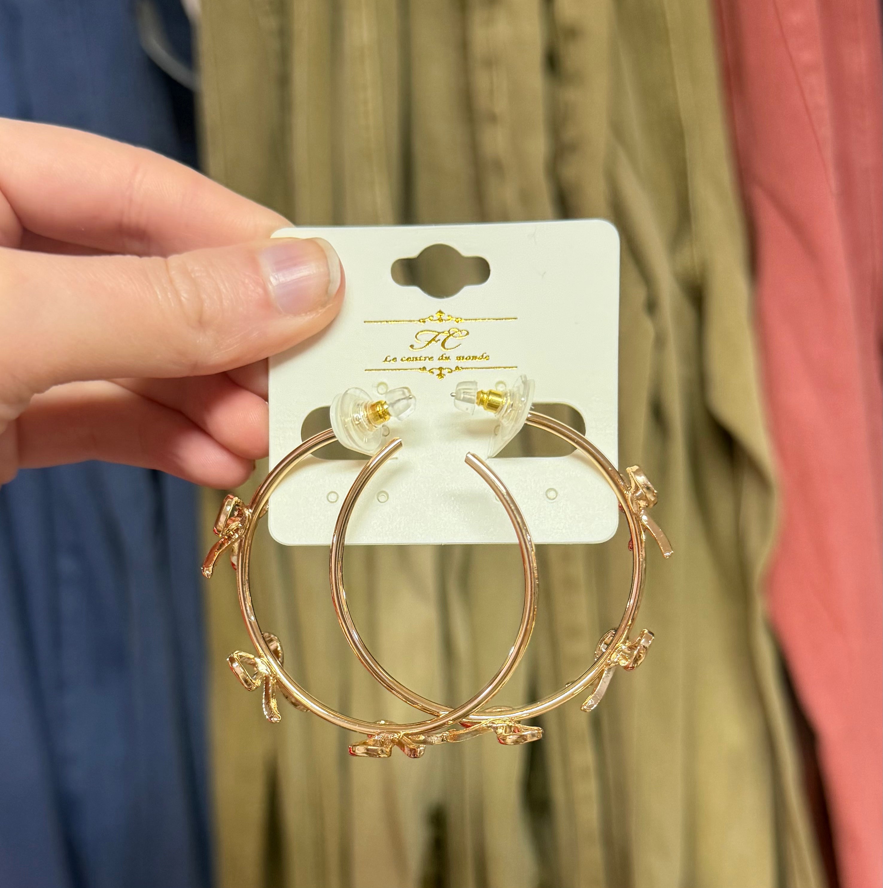 Gold Bow Hoops