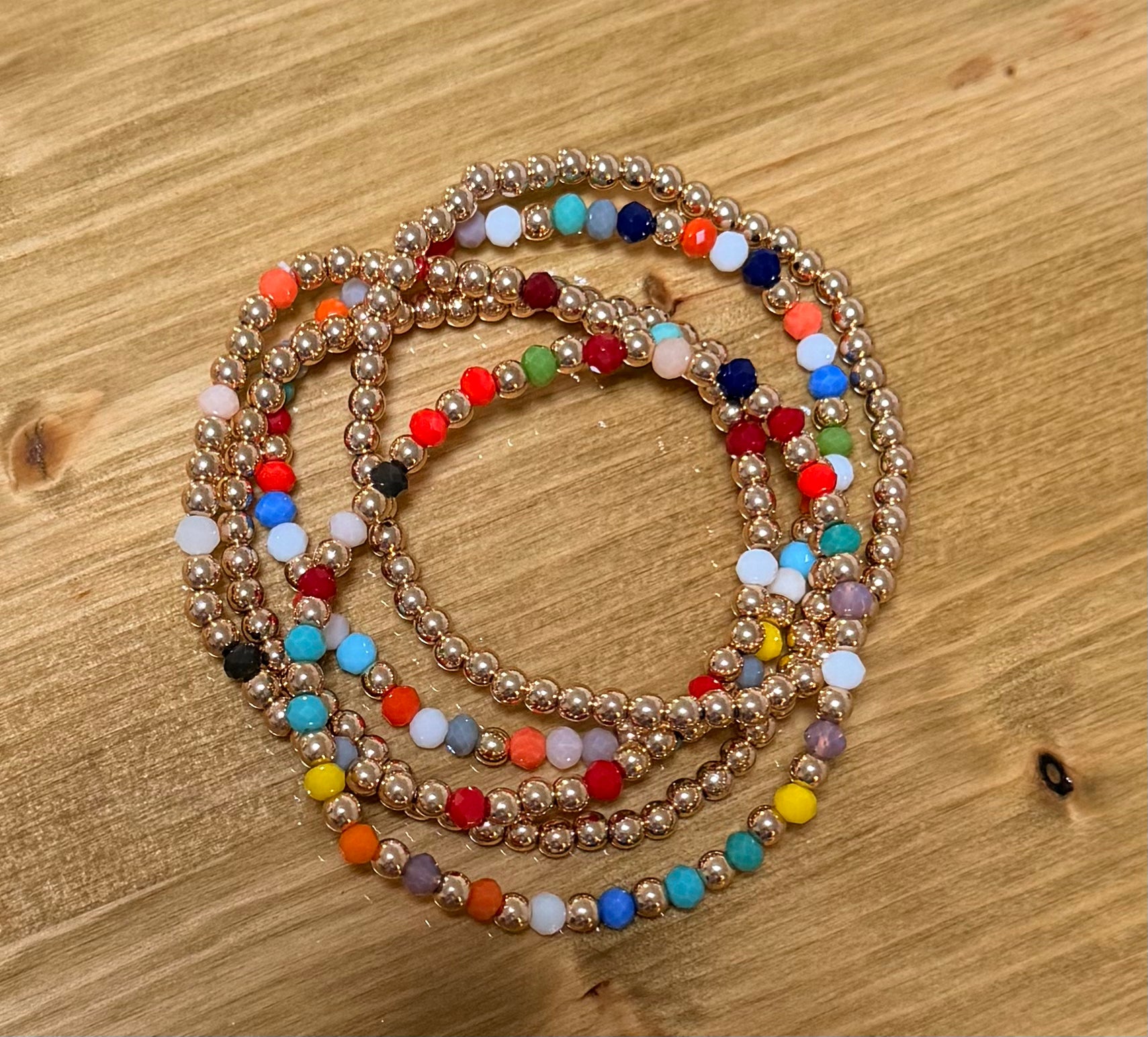 Multi Glass Bead Bracelet Set