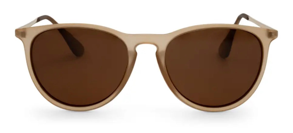 Midnight Polarized Medium Horn Sunglasses - Sand