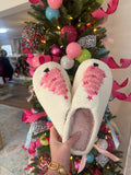 Pink Christmas Tree Slippers