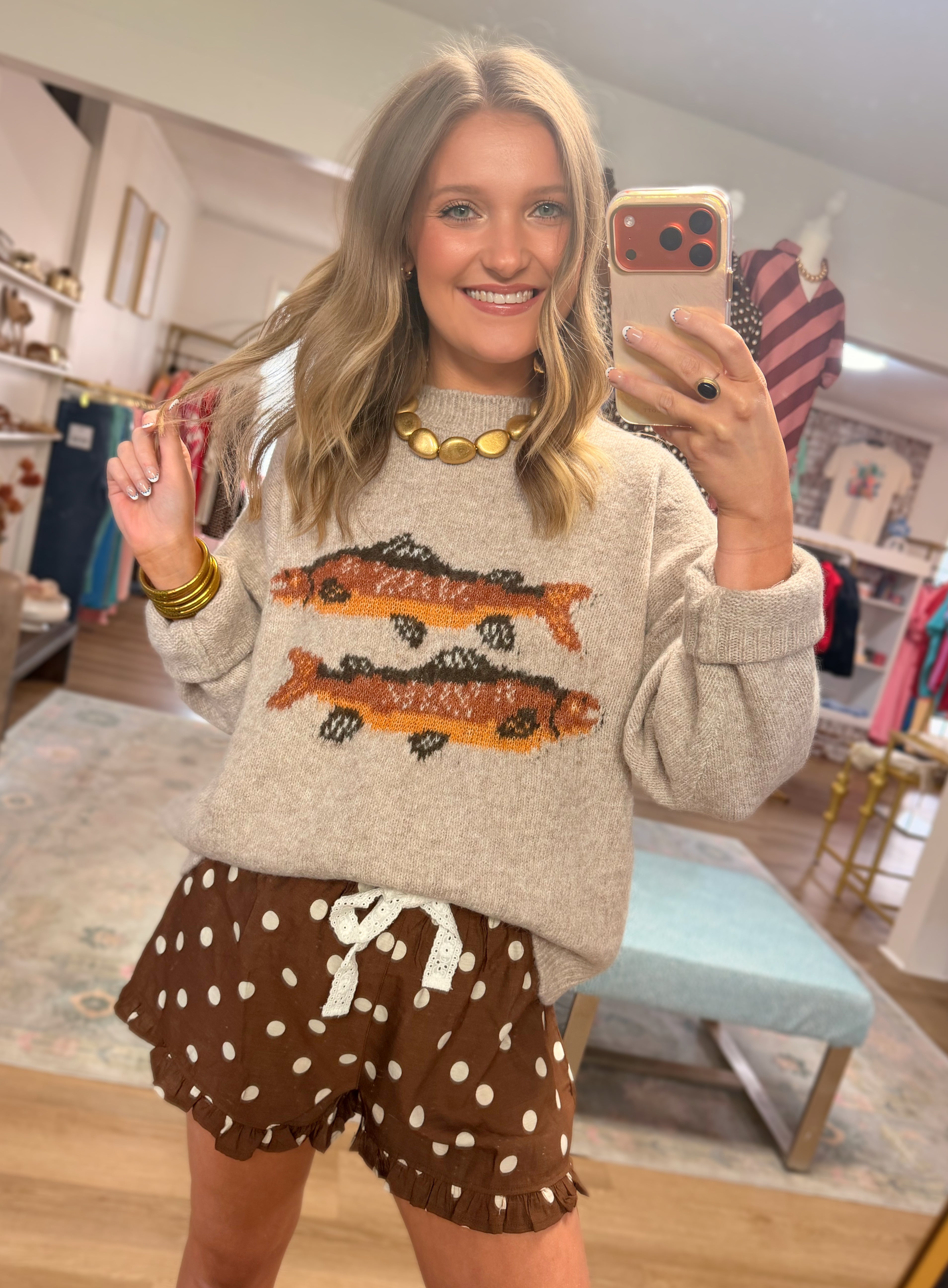 Oatmeal Trout Knit Sweater