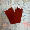 Zenana Rust Raw Hemmed Pants