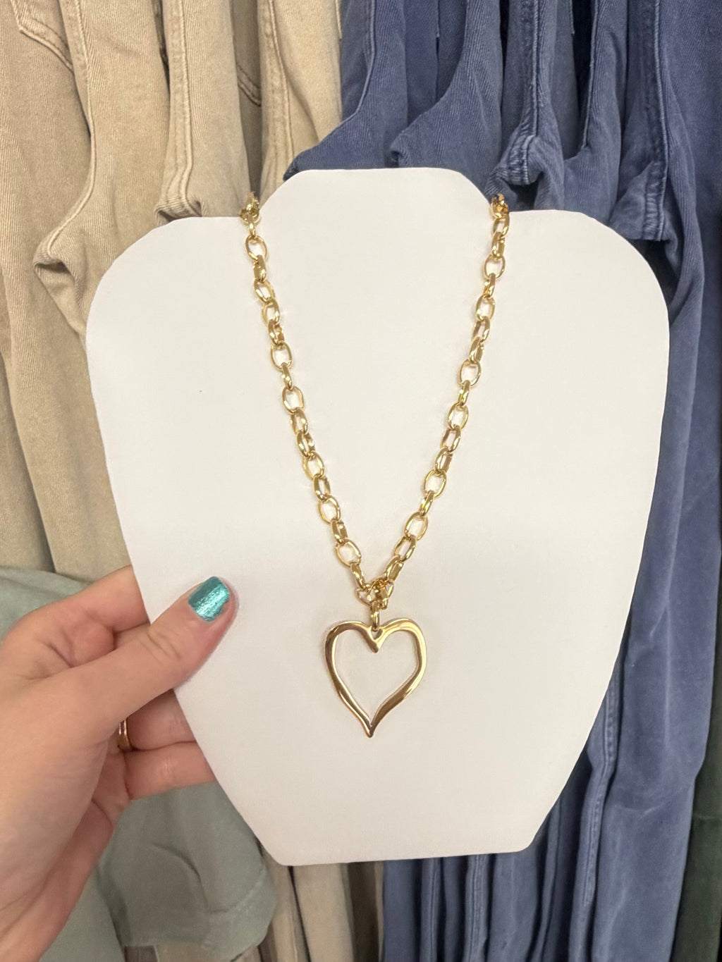Large Open Heart Necklace