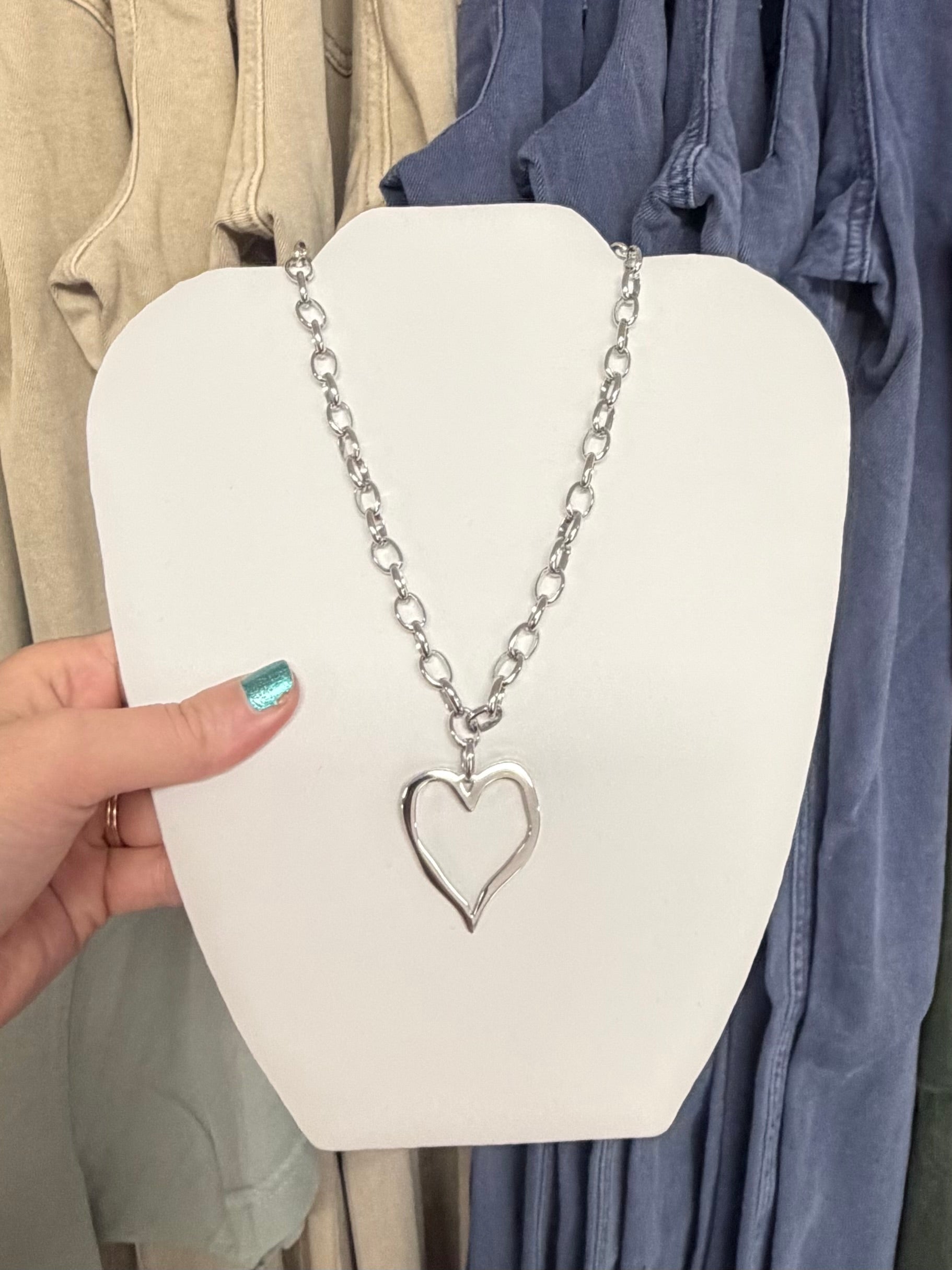 Large Open Heart Necklace