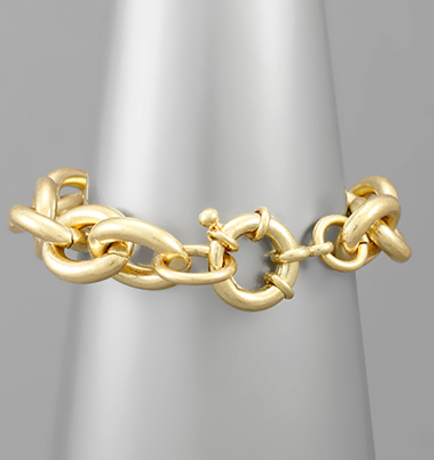 Gold Oval Chain Bracelet