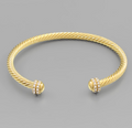 Gold Double Crystal Layer Cable Cuff