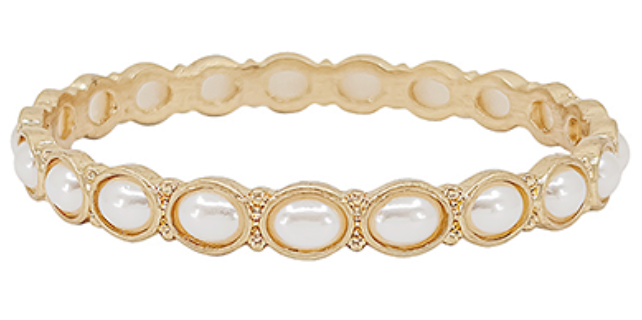 Pearl Accent Bangle Bracelet