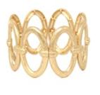 Gold Linked Hammered Oval Bracelet
