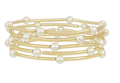 5 Row Curved Bar & Pearl Bracelet Set