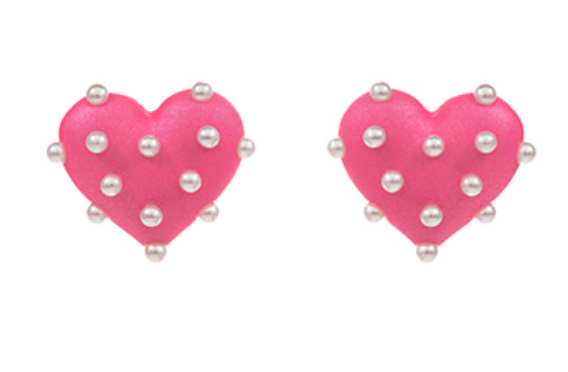 Pearl Studded Heart Earrings