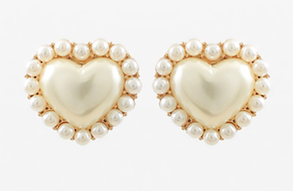 Pearl Heart Earrings