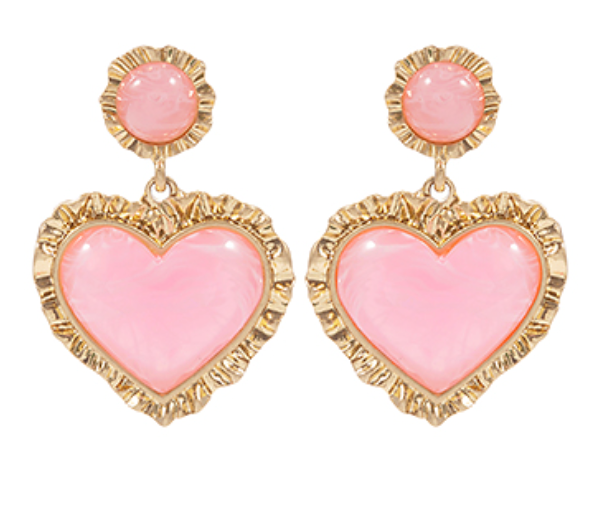 Vintage Heart Drop Earrings