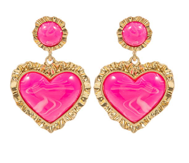 Vintage Heart Drop Earrings