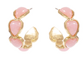 Pink Vintage Heart Hoops