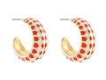 Red/White Gold Hoops