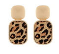Rectangle Leather & Square Earrings