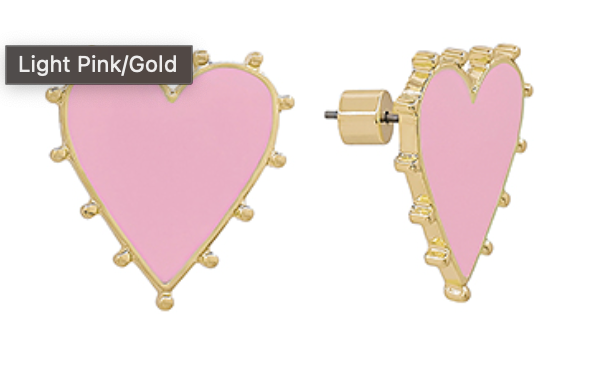 Dotted Color Heart Earrings