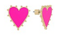 Dotted Color Heart Earrings