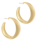 Wide Polished Gold Hoops