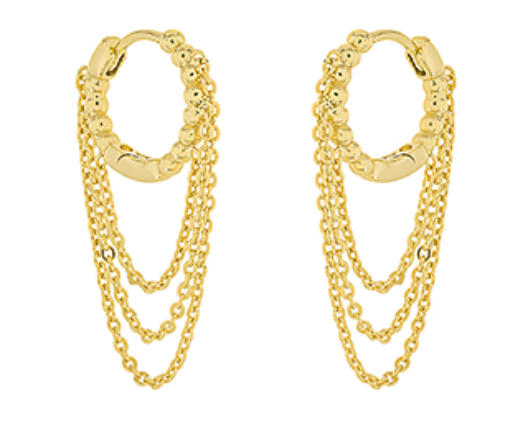 Golden Chain Drop Hoops