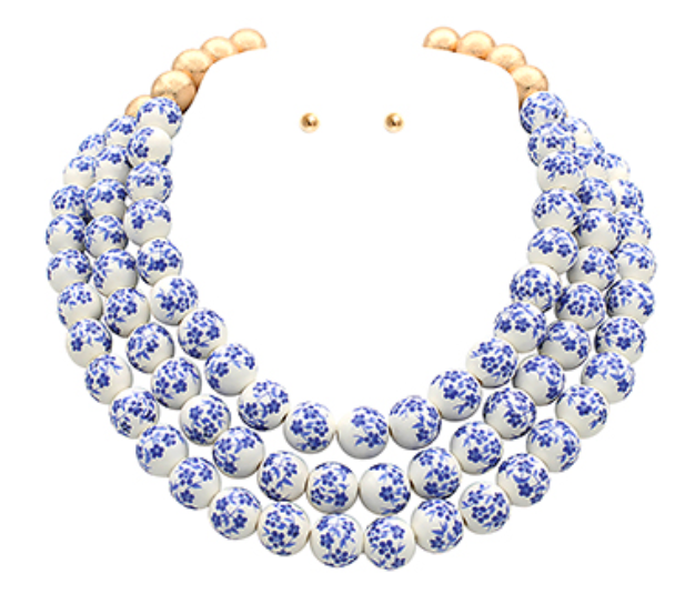 Blue Willow Statement Necklace