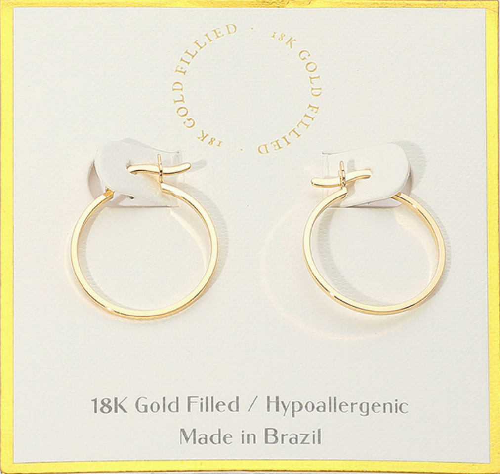 18K Thin Gold Hoops
