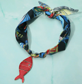 Fish Pendant Statement Scarf Necklace