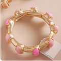Pink Stone Stretch Bangle