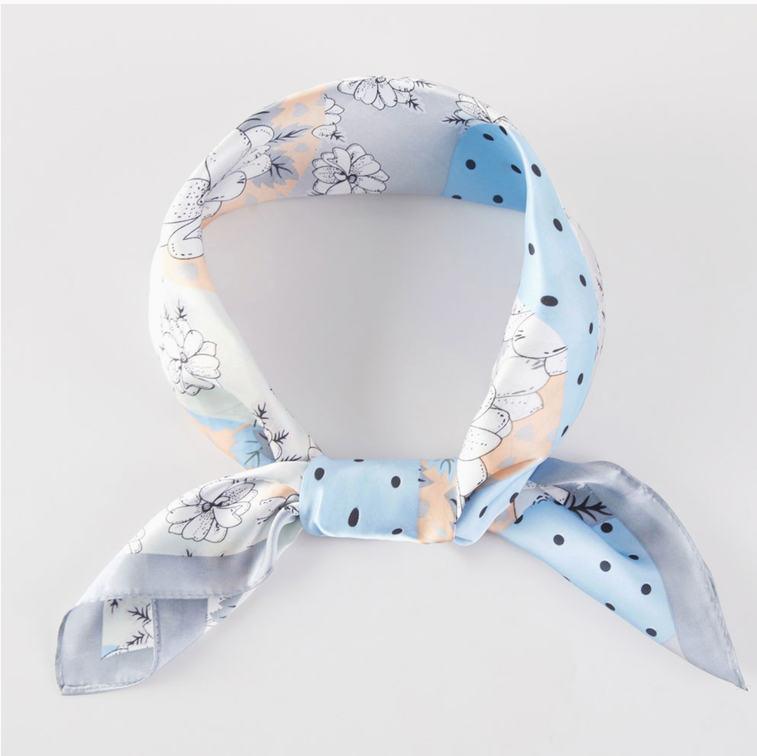 Grey Floral Scarf