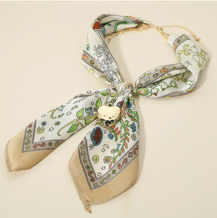 Heart Pendant Chain Scarf Layered Necklace