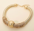 Modern Metallic Coil Statement Necklace