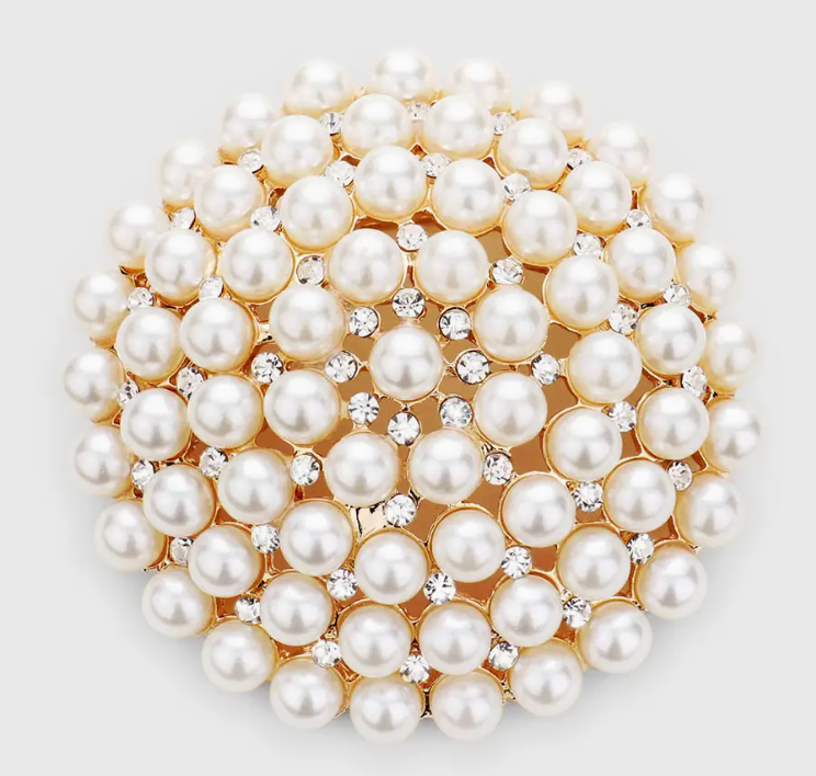 Pearl Cluster Pin Brooch