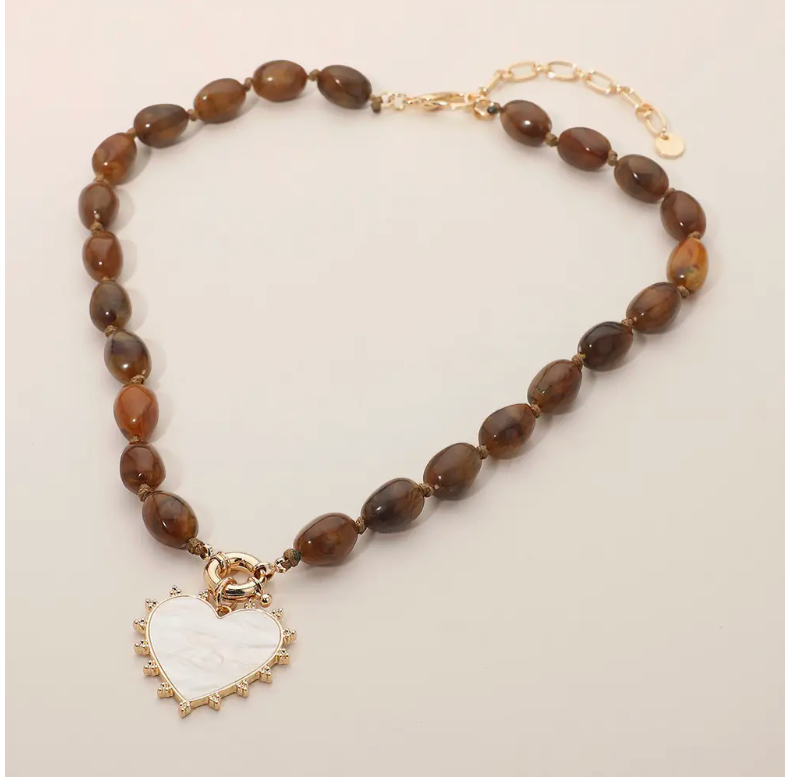 Mother Of Pearl Beaded Necklace