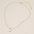 Pearl Coin Beaded Chain Necklace - Cream