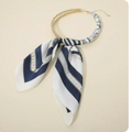 Scarf Double Bubble Chain Necklace - Blue