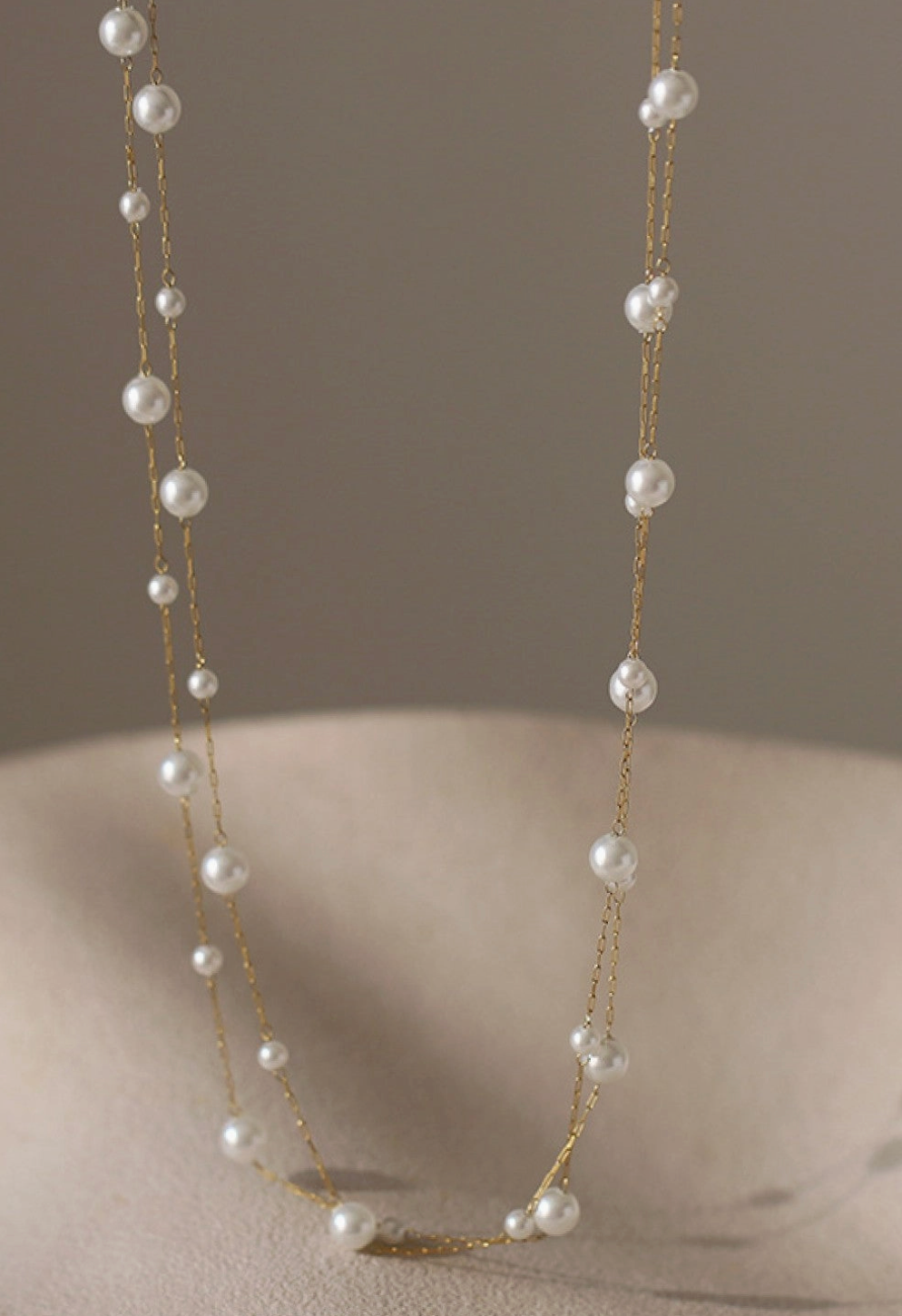 Dainty Layered Pearl Necklace