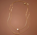 Single Pearl Layered Necklace