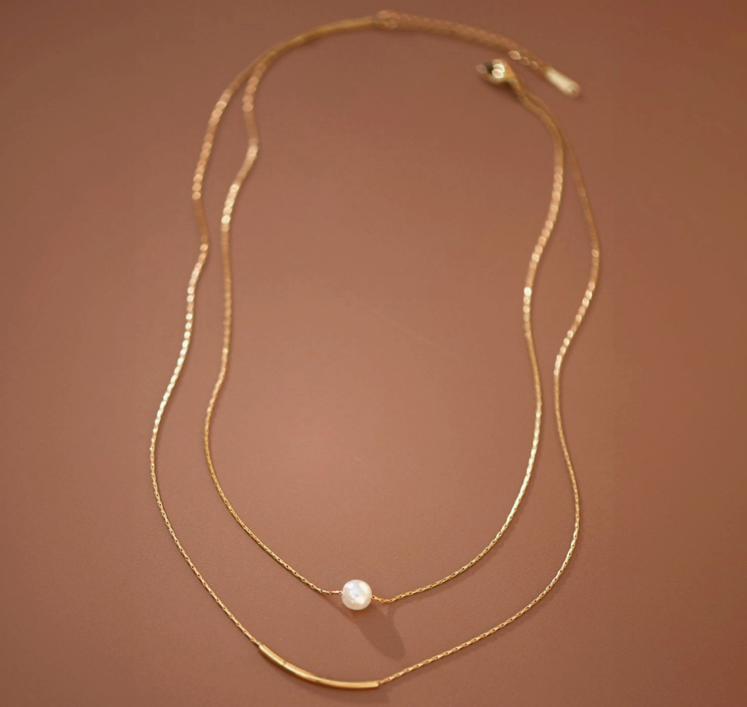 Single Pearl Layered Necklace