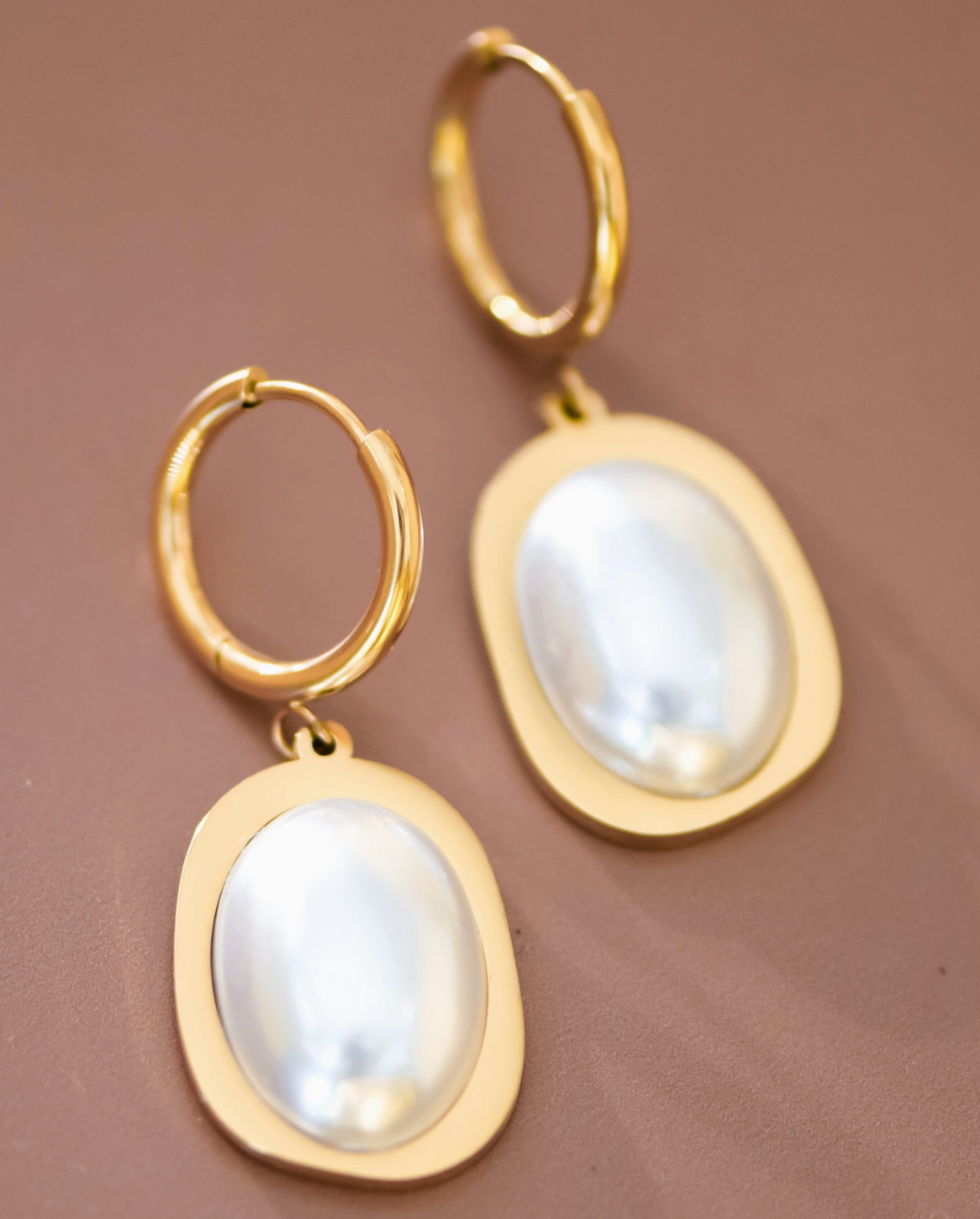 Gold Paved Drop Earrings