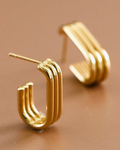 Triple Gold Hoops