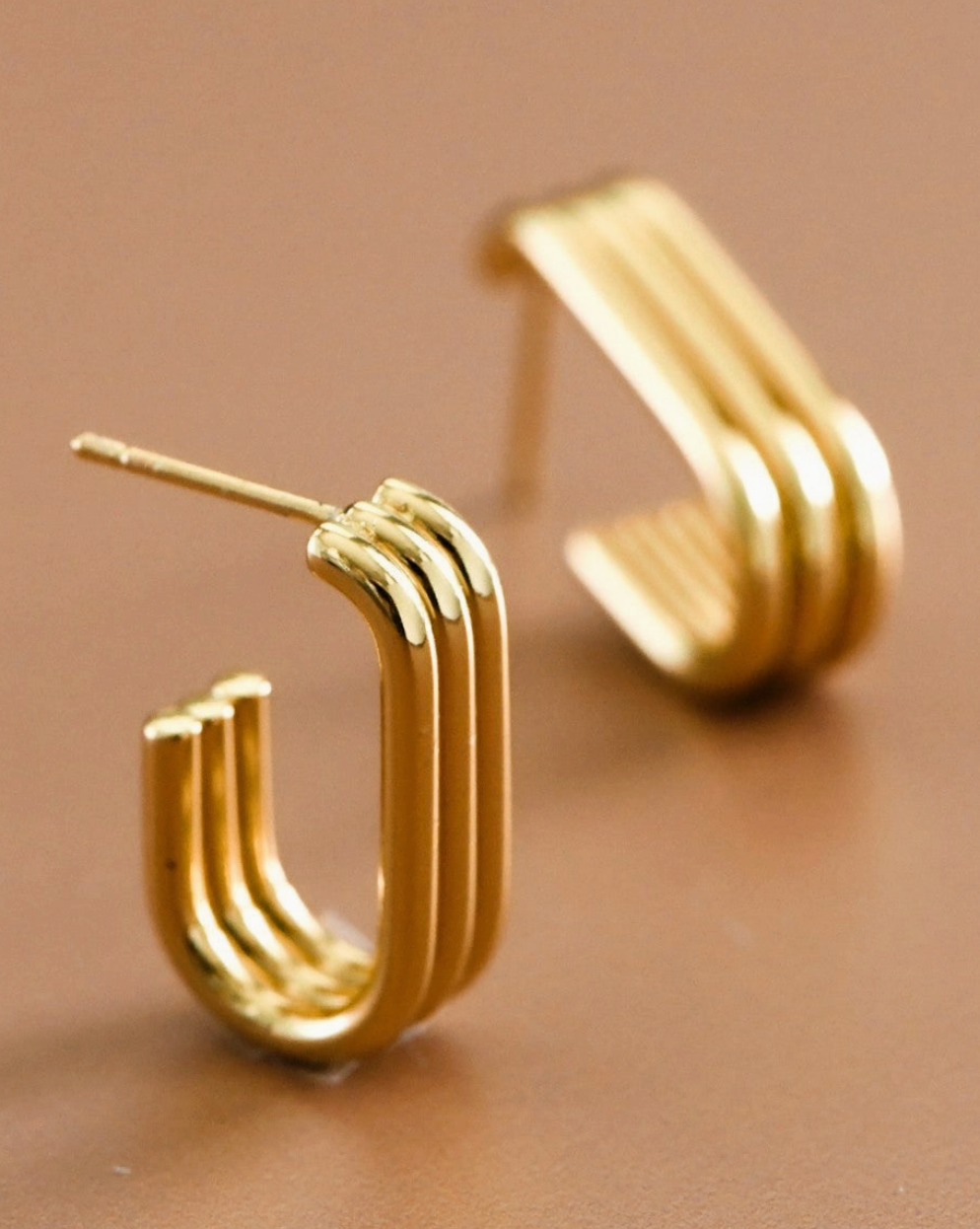 Triple Gold Hoops