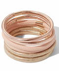 Natural 6pc Leather Bangle Bracelet Set