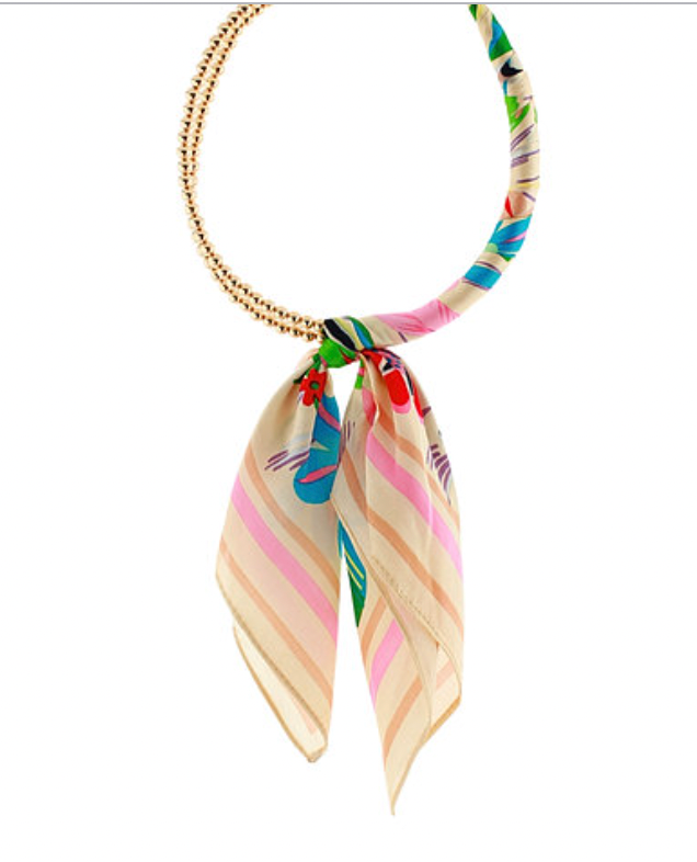 Scarf Collar Necklace - Ivory Multi