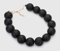 Black Chunky Wood Ball Necklace