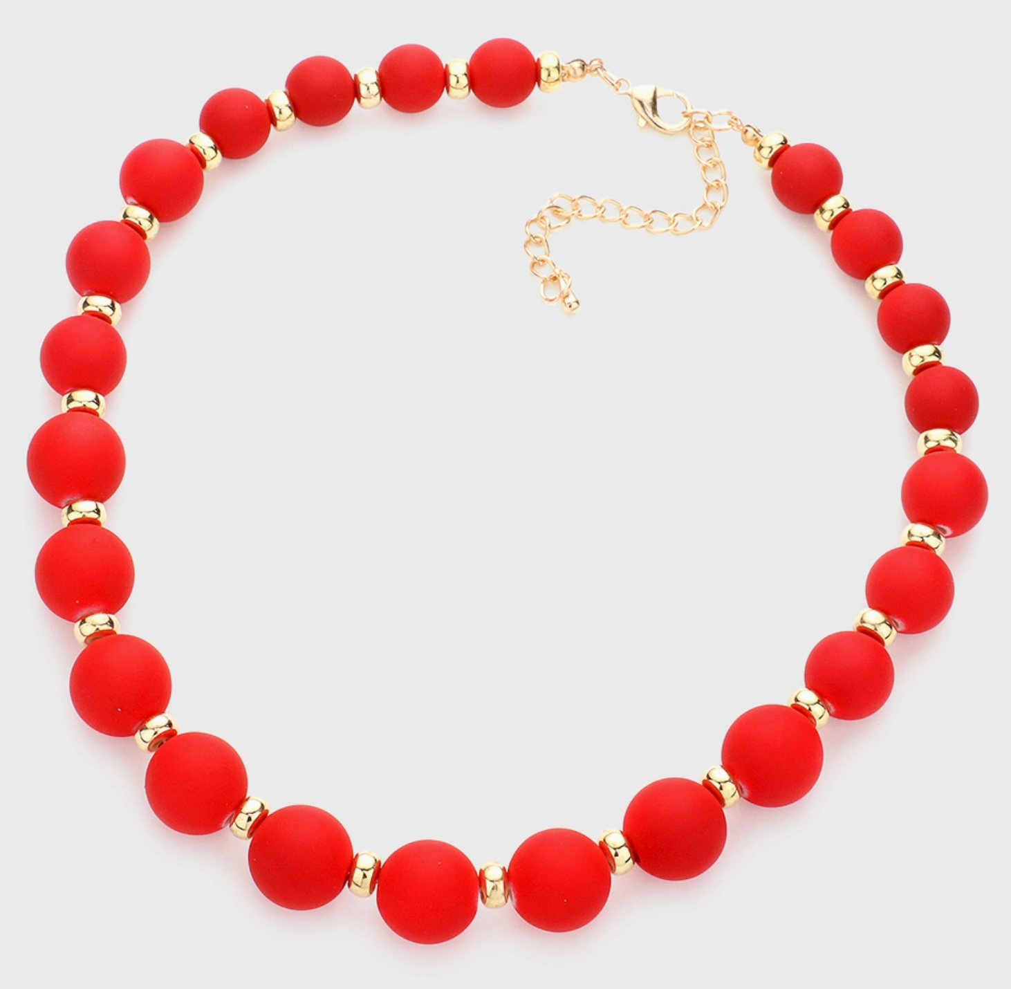 Red Ball Cluster Necklace